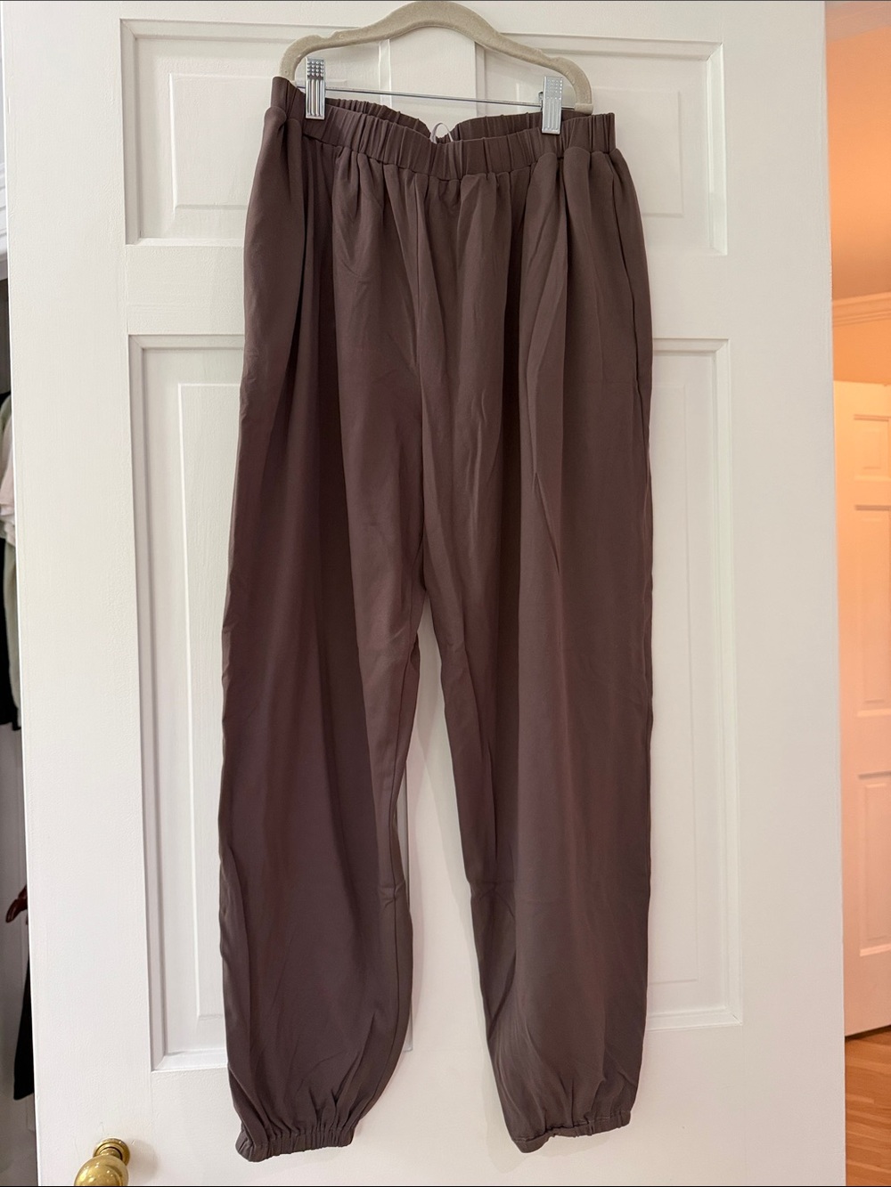 Susana Monaco Relaxed Fit Elastic-Waist Men's Pants in Brown